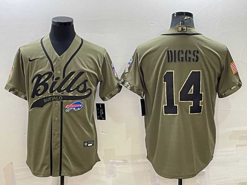 Men's Buffalo Bills #14 Stefon Diggs 2022 Olive Salute to Service Cool Base Stitched Baseball Jersey,We sell and wholesale Men's Buffalo Bills #14 Stefon Diggs 2022 Olive Salute to Service Cool Base Stitched Baseball Jersey on line form chian!